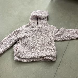Elodie Girl's Faux Shearling Hoodie - Dusty Lavender - Size 4T